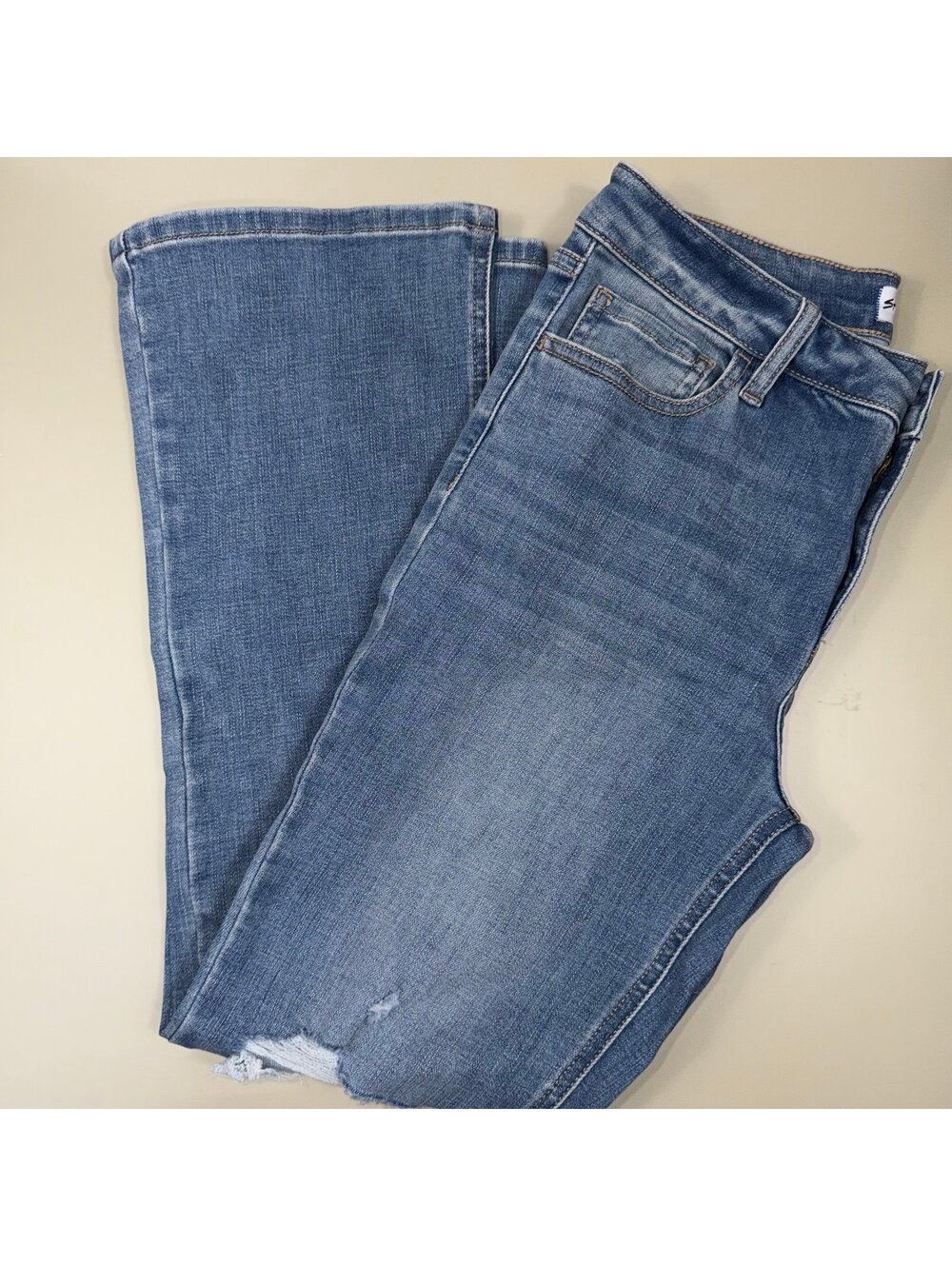 Studio Blue Distressed Straight Leg Jeans Women’s Size 30P Medium Wash